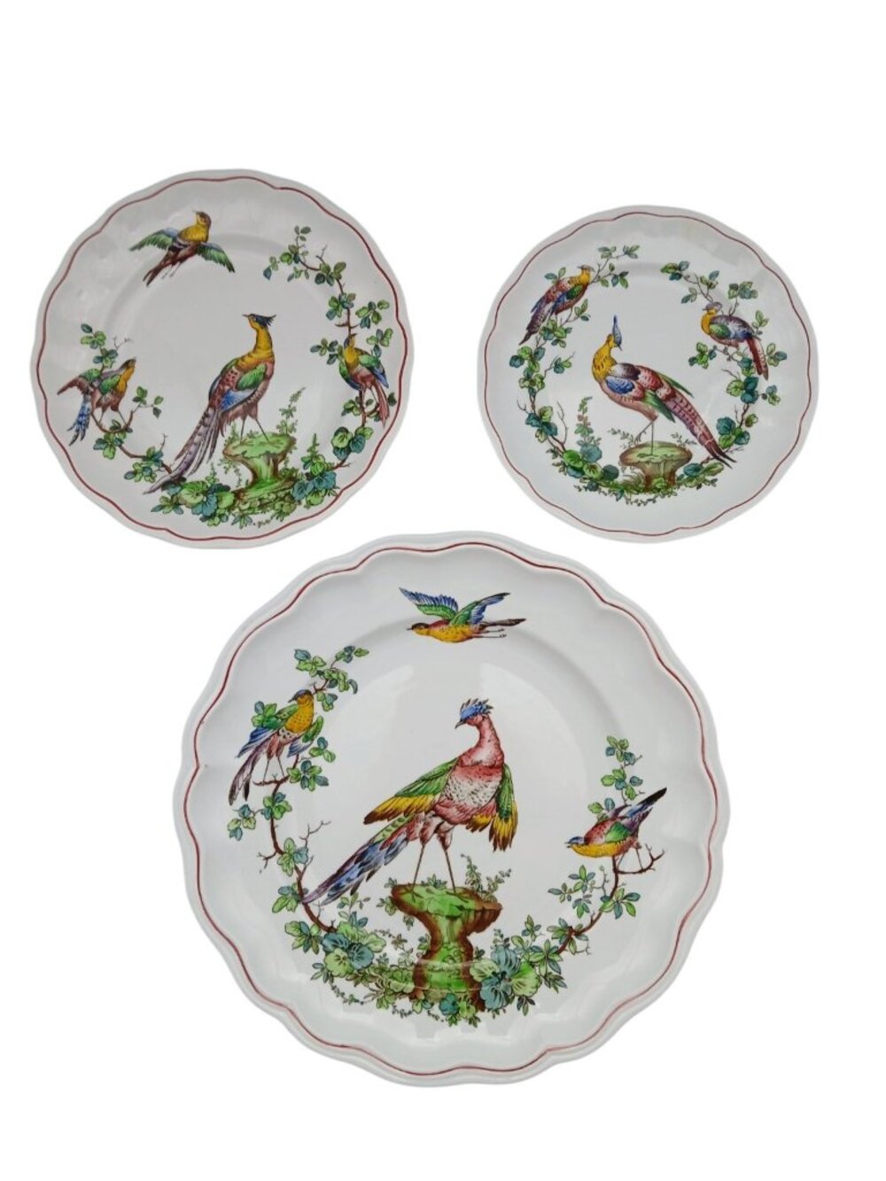 Spode Chelsea Bird Thin Red Line 6pc 2 Place Settings Plates England